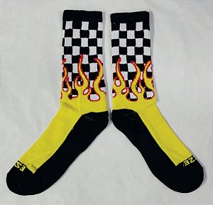 MEIA QUADRICULADA FLAME