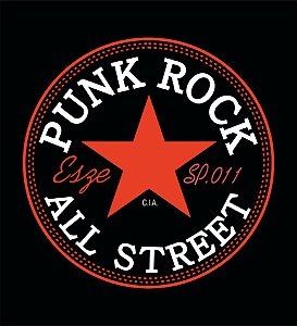 CAMISETA PUNK ROCK PRETA - RED STAR