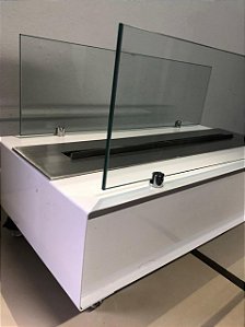 Lareira Ecológica A Álcool ou Etanol Aço Branca 60cm Com Queimador de 60cm