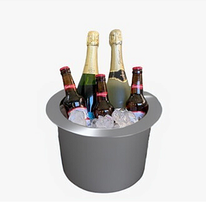 Champanheira Redonda 50cm Aço Inox 304 Porta Bebidas