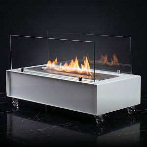 Lareira Ecológica Aço branca 60cm A Álcool ou Etanol