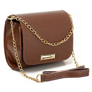 BOLSA FEMININA PEQUENA ALÇA TRANSVERSAL - CAFÉ