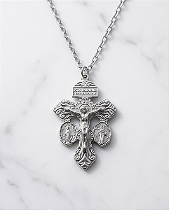 Crucifixo do perdão com cordão de aço