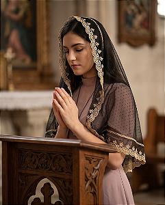Véu Mantilha Católica Luxo Luz da Virgem Maria