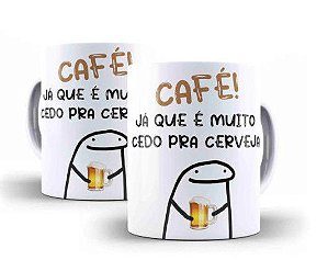 Caneca Flork Meme Com Café, Sem Café