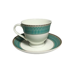 Jogo Xícaras Café Chá Porcelana Irlanda 12 Peças Com Pires