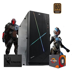 Pc Gamer Cyber Max Amd R5 3400g 8gb ssd 480gb Vega 11