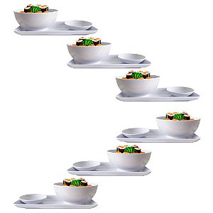 Kit Jogo Jantar Japonês Oriental Sushi 6 Pessoas 18 Peças