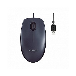 Mouse Preto Logitech USB para Pc Notebook Optico M90