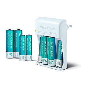 Carregador de Pilhas Multilaser 4 XAa+ 4 X Aaa-12Horas-CB093