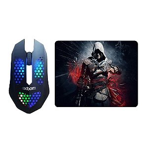 Kit Gamer Mouse Com Led e Mousepad