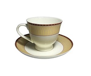 Jogo 6 Xicaras De Porcelana Com Pires Canada 170ml