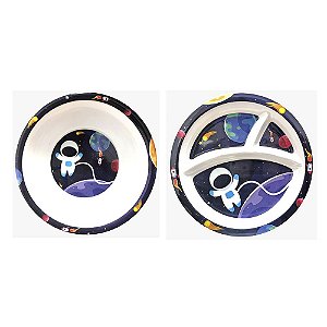 Prato Para Bebe Criança Divertido Infantil Raso e Divisória