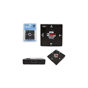 Adaptador Switch HDMI Divisor 3 Portas Notebook TV Videogame