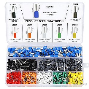 Kit Jogo Terminal Conector Tubular Ilhós Isolados 800 un