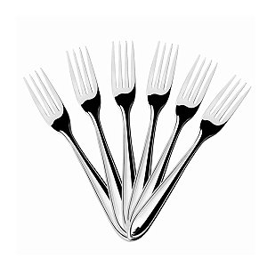 Jogo de Garfo de Mesa Inox Aço 6 pçs Restaurante Buffet Bar