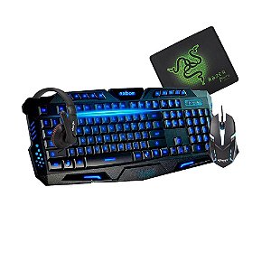 Kit Gamer Xpro Headset Mouse Mousepad e Teclado com Led