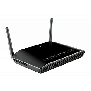 Roteador+modem  D-link ADSL2  wireless 4 portas 300mbps DSL-2740E