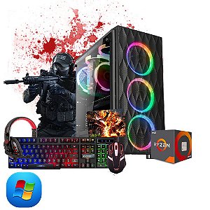 Pc Gamer Megatumi Amd Ryzen R5 3400G, 2x4gb, Hd 500gb, e kit gamer semi-mecânico