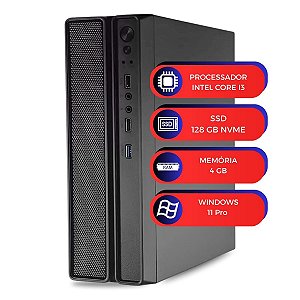 Computador MultiPc Slim I3 4GB RAM SSD 128GB Nvme Win 11 Ultra Rápido