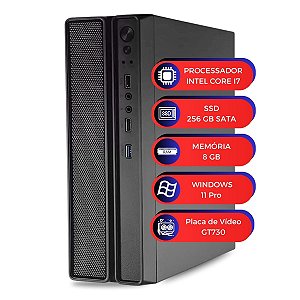 Computador MultiPc Slim Com Placa de Vídeo GT730 Intel i7 2ª Gen RAM 8GB SSD 256GB Windows 11