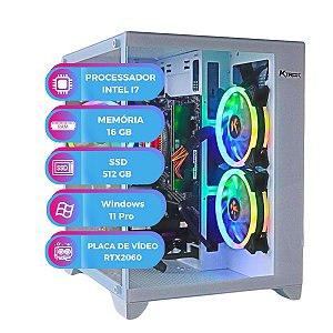 Computador PC Gamer Aquário i7 11ª Geração GPU RTX2060 6GB 16GB RAM SSD 512GB NVMe Windows 11