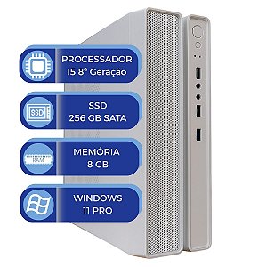 Computador Slim Branco i5 8ª Geração 8GB SSD 256GB Windows 11 MultiPc