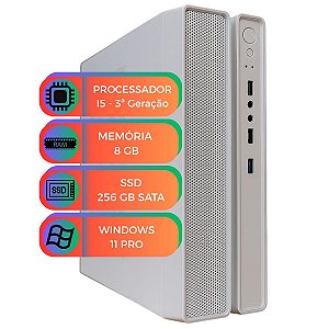 Computador Slim Branco MultiPc I5 3ª Geração RAM 8GB SSD 256GB Windows 11
