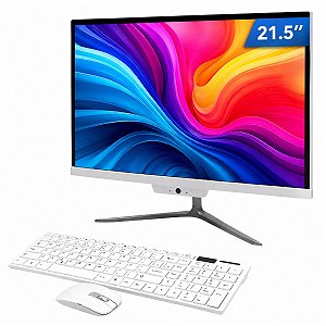 Computador All in One 21,5" Full HD Intel Core i5 8GB RAM SSD 256GB Windows 11 Branco + Teclado e Mouse sem Fio