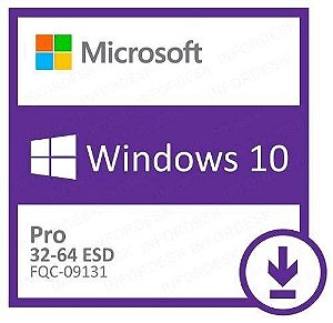 Licença Microsoft Windows 10 Professional ESD dowload FQC-09131