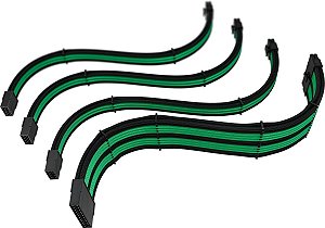 Cabo Sleeved Gamer Rise Mode Kit com 4 Preto E Verde - Rm-sl-bg