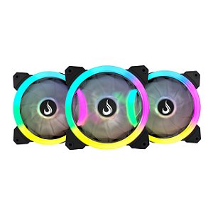 Kit Fan Gamer Rise Mode RGB Energy Smart 3 Fans - RM-FN-02-RGB