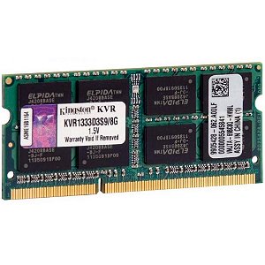 Memória Kingston Notebook 8GB 1333MHz DDR3 KVR1333D3S9-8G