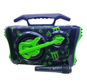 Caixa de som Radiodifusão Grasep + Microfone - Verde