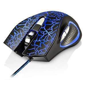 Mouse Gamer Multilaser 3200DPI 6 Botões Preto com LED MO250