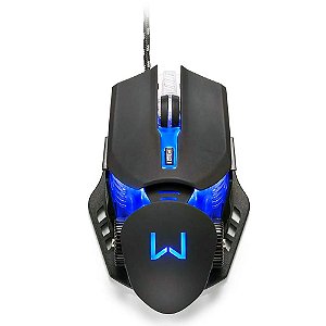 Mouse Gamer Warrior Keon LED 4 Cores 3200 DPI Preto - MO267