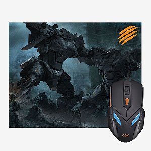 Combo Mouse 2400dpi e Mousepad Gamer War Mc100 Oex