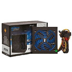 Fonte Atx 450W Reais 20+4p para PC Bivolt
