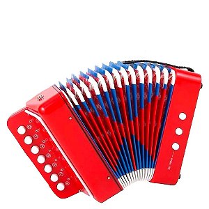 Brinquedo Educativo Mini Acordeon Infantil 7 Botões 3 Baixos