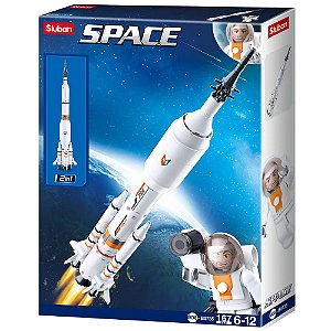 Bloco de Montar Astronautas Foguete 167 peças - BR1033