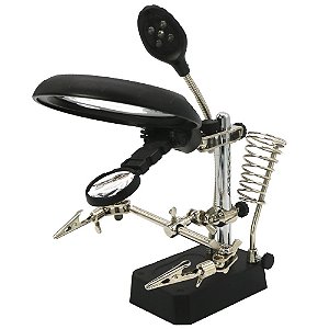 Lupa de Bancada Profissional Completa com Lente Dupla