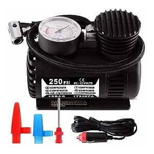 Compressor De Ar Automotivo Portátil 12v 250 Psi Pneu Bike