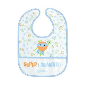 Babador azul Yum! com bolso coletor de migalhas Multikids Baby
