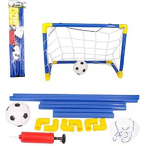 Kit Futebol Com Bola Trave De Gol E Bomba +8 anos