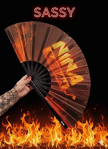 Leque Bambu Premium Fire Nina Sabbah