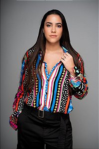 Camisa Sassy Banana Tropical Black