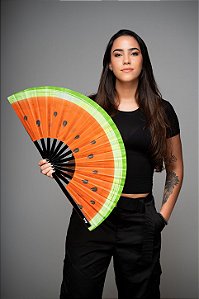 Leque Bambu Premium Melancia