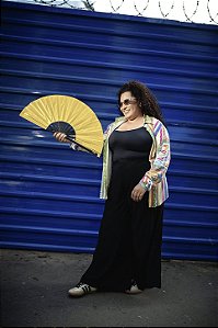 Leque Bambu Dourado