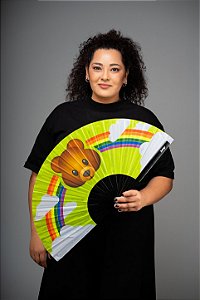 Leque Bambu Premium Orgulho Urso