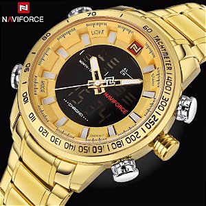 Relógio Masculino Naviforce Inoxidável À Prova D' Água Ref-NF9093 G G